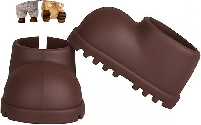 sunla Doll Shoes for 17cm Doll, Cute Mini Shoes Accessories for 17cm Dolls Sitting Standing Series, Silicone Doll Rain Shoes Boots(1 Pair Brown)