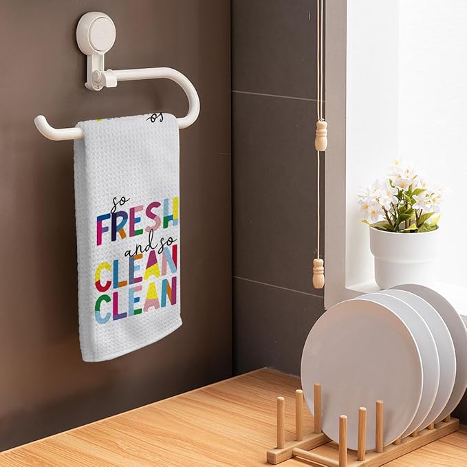 HIWX Kids Hand Towels, Toddler Bathroom Decor, Boho Colorful Towels for Bathroom Kitchen 1624 Inches (White4)