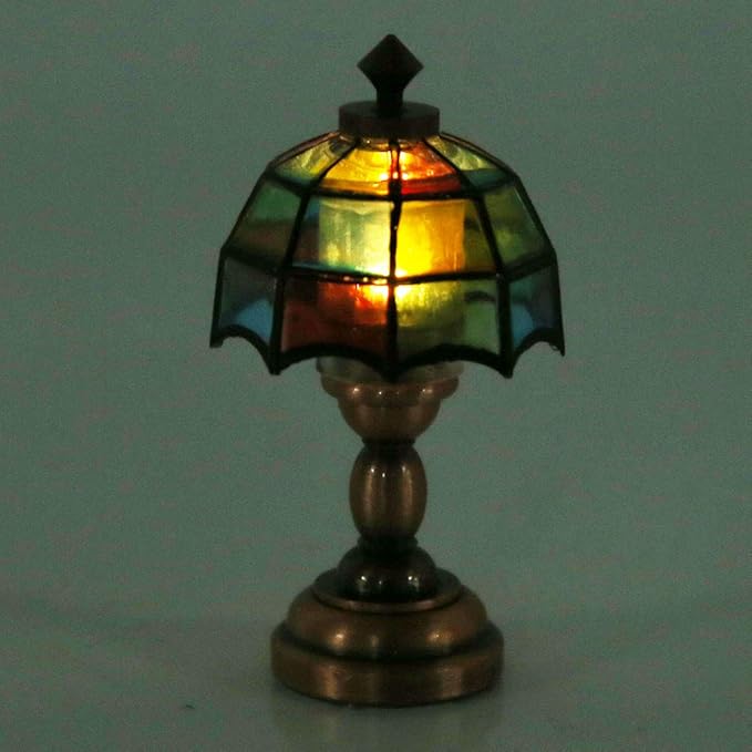 Mini LED Lamp Doll House Accessories 1:12 Scale Mini Doll House Lamp LED, Simulation Ornament Colorful Dollhouse Ornament for Pillowcases
