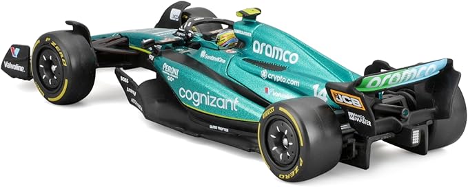 Bburago 1:43 Scale Formula Race Aston Martin AMR23 (2023) Diecast Vehicle with Driver Helmet