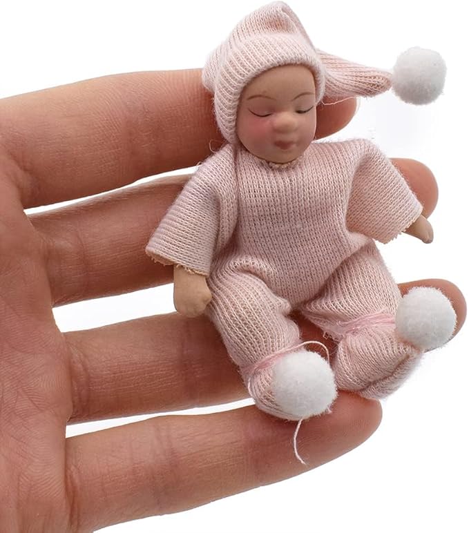 iland Dollhouse People 1/12 Scale, Dollhouse Family Doll incl Mum Dad (Modern Family 5pcs)