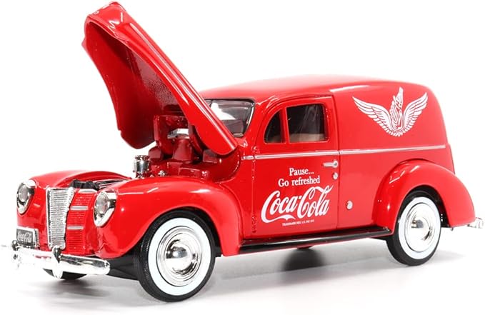 Motor city classics Coca-Cola Diecast Collectible | 1940 Ford Delivery Van with Cooler | 1:24 Diecast Scale Model 424195 | Officially Licensed Coca-Cola Diecast