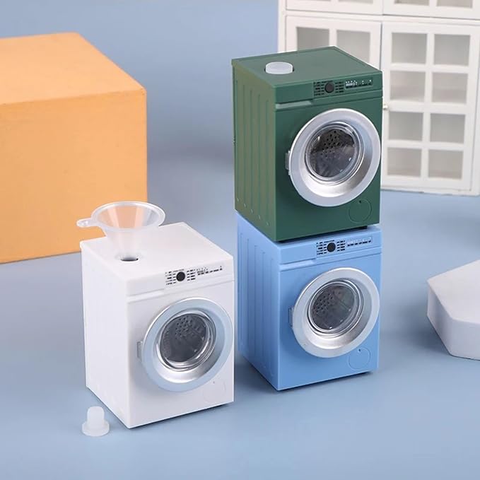 Sturdy 1 12 Scale Dollhouses Laundry Room Furniture Realistic Miniature Washing Machine with Interactive Features Dollhouses Accessory