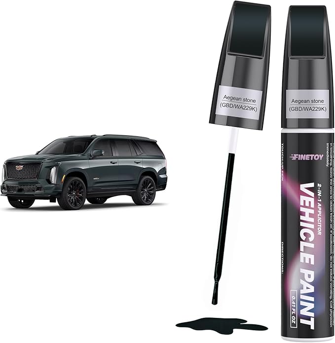Aegean stone(GBD/WA229K) Touch up Paint for Cadillac, Quick & Easy Fix for Car Scratches, 2 in 1 Car Touch up Paint with Pen Tip and Brush, Auto Scratch Repair Pen with Exact Color Match