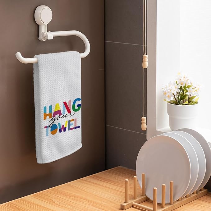 HIWX Kids Hand Towels, Toddler Bathroom Decor, Boho Colorful Hand Towels for Bathroom & Kitchen, 16×24 Inches (White2)