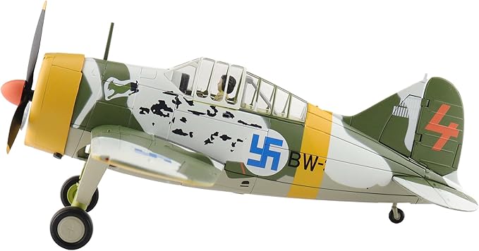 Hobby Master | 1:48 Scale Diecast Military Aircrafts | Brewster Model 239 "Buffalo (Winter Scheme) BW364, 3/LeLv 24, Flown by WO Ilmari Juutilainen, March 1942 | Model HA7014