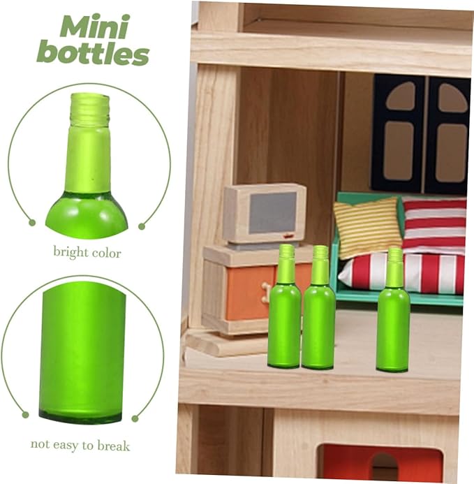 Vaguelly 24pcs Miniature Beer Bottles for Dollhouse Decor Tiny Wine Bottles for Mini Food Scene for Boys and Girls Birthday and Miniature House Decoration