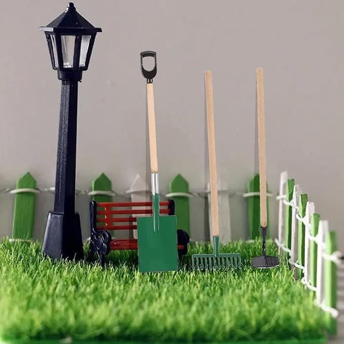 Cayway 16 PCS Mini Dollhouse Set - Garden Tools, DIY Miniature Fairy House Set
