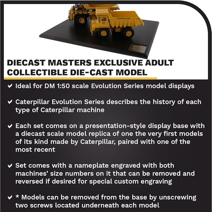 Diecast Masters 1:50 Scale Caterpillar 769 & 770 Off-Highway Truck | Evolution Series Cat Truck Model 85562
