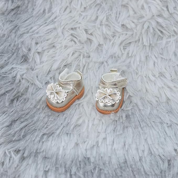 Compatible with Labubu Doll Shoes for 17cm Doll,Shoes Used for Labubu Accessories (GZA-Gold)