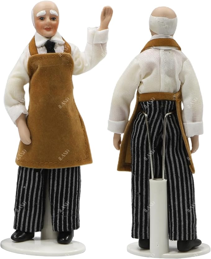 iland Dollhouse People for 1 12 Scale Accessories Miniature 6 inch Dolls for Doll House Little People Figures Mini Dollhouse Family Set Porcelain Action Figures Cute Realistic
