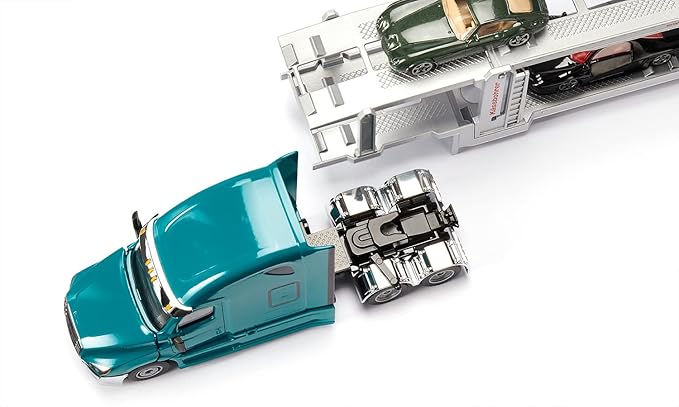 Siku 2717, Freightliner Cascadia, Toy Tractor, 1:50, Plastic/Metal, Blue, Opening Bonnet, Coupling for Combining Super Trailers in 1:50