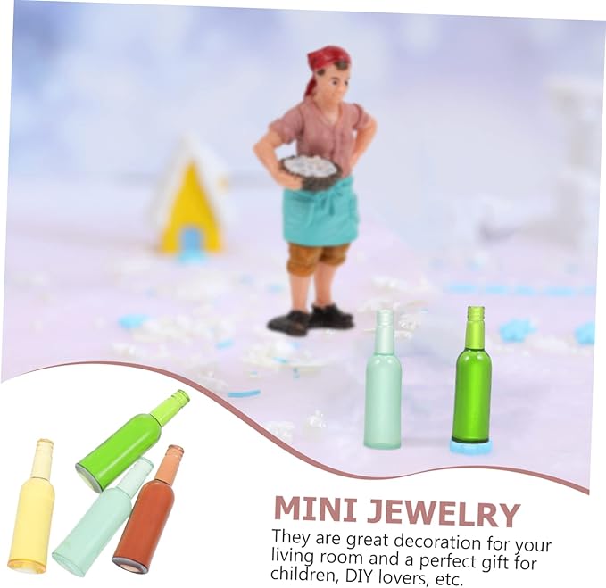 JOINPAYA 24pcs Miniature Wine Bottles Resin Ornaments for Dollhouse Decorations Mini House Accessories for Boys and Girls Playrooms Living Room and More