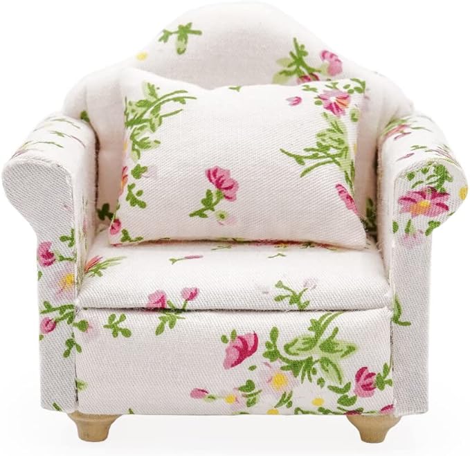 Odoria 1/12 Miniature Chair Armchair Dollhouse Furniture Accessories, White