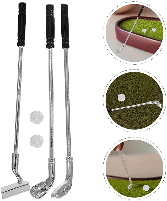 IMIKEYA Miniature Golf Club Toy Set Dollhouse Golf Accessories for Diorama Toy