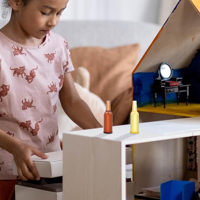 HOMOBABE 12pcs Miniature Wine Bottles Set for Dollhouse Decoration Tiny Beer Bottles Realistic Design for Miniature Scenes and Collectibles