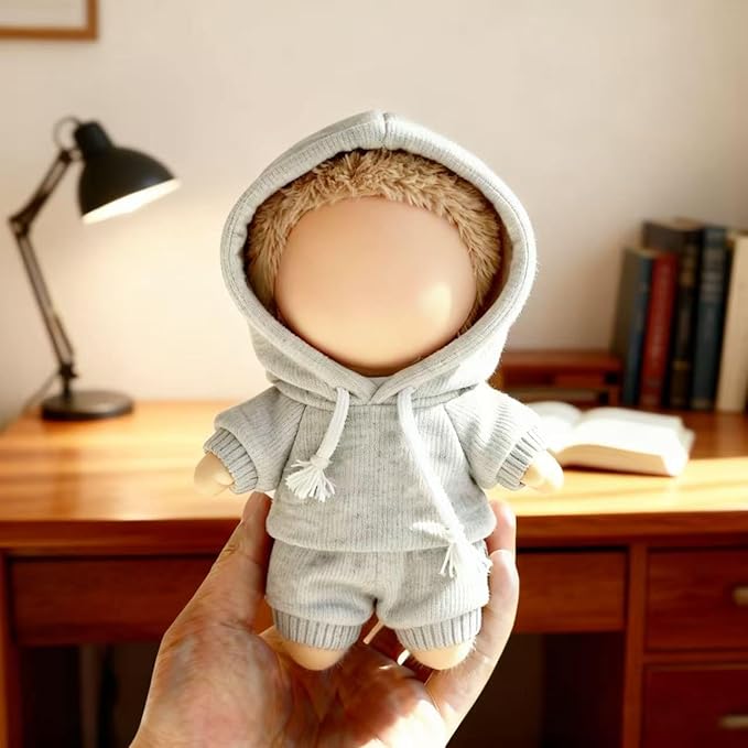 17cm Doll Hoodies Clothes Outfit Set, Casual Style Costumes for 17cm Dolls Dress up Unique Style, Cute and Premium Dolls Outfit Accessories (Gery Sweatshirt)
