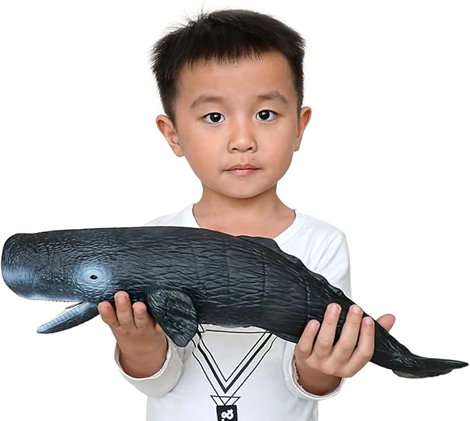 SmilerSmile Simulated Ocean Big Animal, One pc 15Inch Soft Filled Rubber Sea Educational Toys (Sperm Whale)
