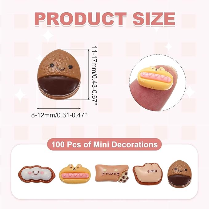 Mini Cute Fruit Series Decor, Miniature Doll Food Crafts for Dollhouse & Landscape & Mini Kitchen & Micro Fairy Garden & DIY Craft Decorations(Brown Colors, 60pcs)