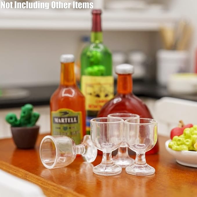 Odoria 1/12 Miniature Empty Wine Glasses 4Pcs Dollhouse Decoration Accessories, B