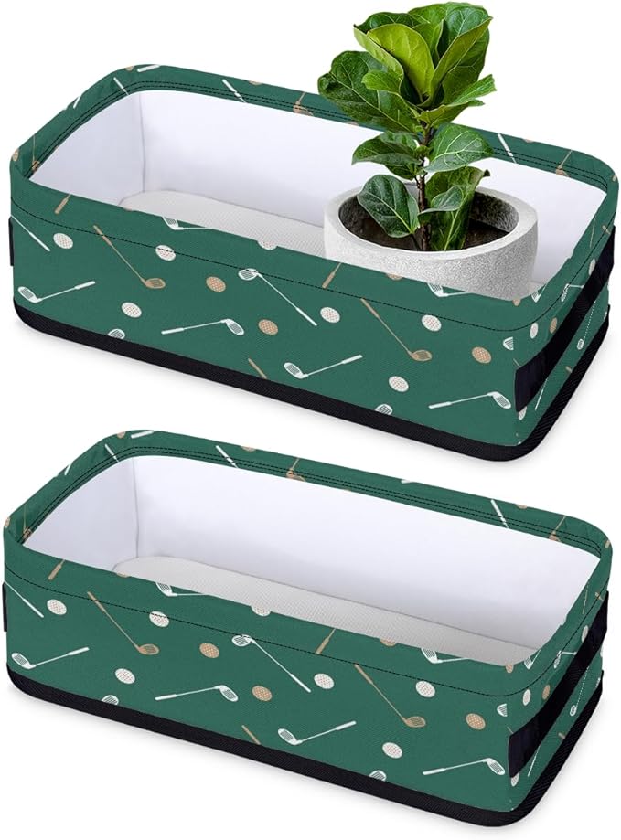 Golf Pattern Print Bathroom Storage Baskets Waterproof Bathroom Counter Organizer Decorative Toilet Paper Storage Basket for Organizing for Bathroom Living Room Decor