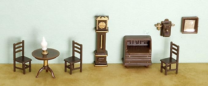 Dollhouse Miniature 1/4" Scale 9 Pc Living Room SET #G1452.