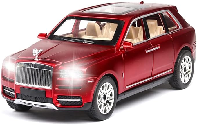EROCK 1/24 Rolls-Royce Cullinan Model Car, Alloy Die Casting Collectible Pull Back Toy Car with Sound and Light for Kids Boy Girl Birthday Gift Cullinan Red