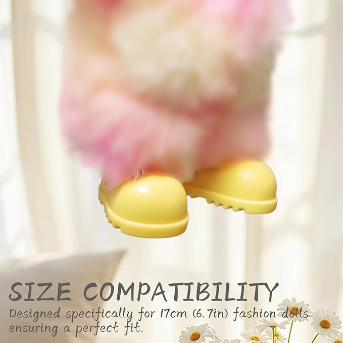 8 Pair 17cm Doll Shoes - Fashionable Mini Boots for 6.7in Dolls, Assorted Colors, PVC Material,Doll Accessories