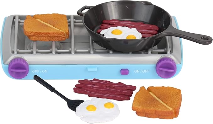 Sophia's 9 Piece Camp Stove and Food Set for 18" Dolls, Multicolor