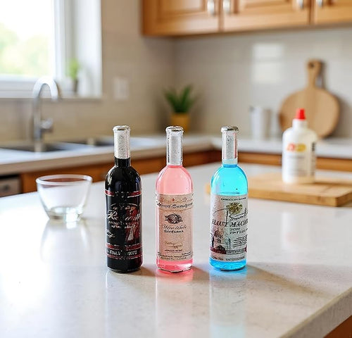 1:12 mini Alcohol Bottles Mini Food Miniature Dolls Mini House Drink Accessories for Dollhouse Miniature (15 Pcs)