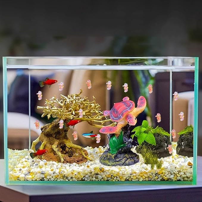 200 Pieces Tiny Seahorse Decor for Crafts Dollhouse Miniatures Resin Micro Seahorse Ocean Decorations for Dollhouse Fairy Garden Micro Landscaping Decoration