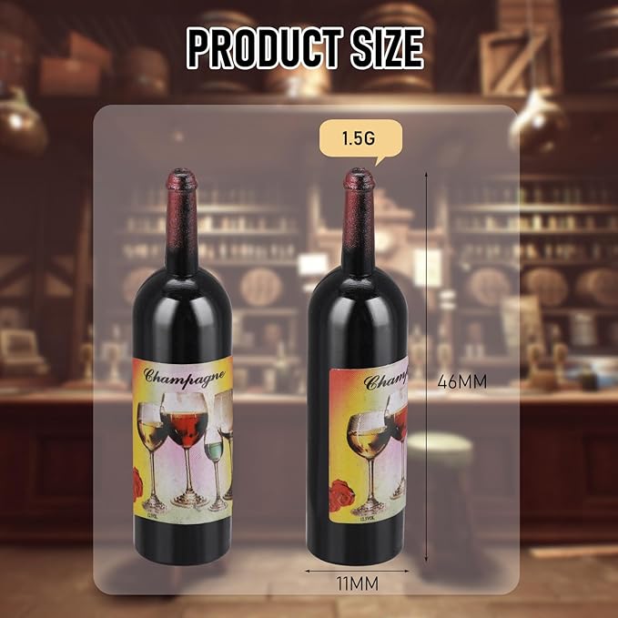 Simarro Dollhouse Wine Bottles - 10pcs Miniature Red Wine Bottles for Model Window Display