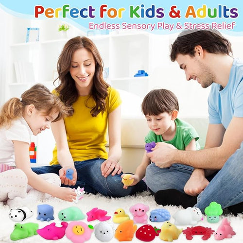 150 Pieces Kawaii Mini Animal Mochi Squishy Toys Party Favors for Kids 8-12 Fufu Bulk Squishy Slow Rising Sensory Fidget Toys for Classroom Prizes Set Christmas Pack Valentine Goodie Bags Easter Eggs