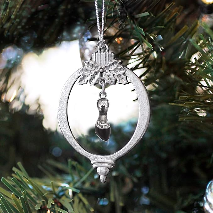 Inspired Silver - Black Heel Shoe - Silver Christmas Ornament - Unique Charm Christmas Tree Ornament - Holiday Hanging Decoration