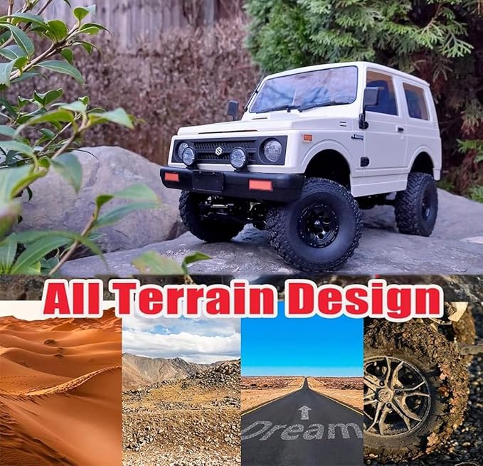 WPL C74 RC Truck 1/10 RC Crawler Off Road Truck 4x4 RC Rock Crawler RTR with Proportional Steering 370 Motor, Counter Rotating Gearbox, Leaf Spring Chassis Hobby Grade Toy