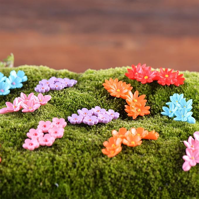 Cayway 30 PCS Mini Resin Flowers, Micro Landscape Miniature Flower, Mini Accessories Flowers for DIY Art Crafts, Zen Garden, Micro Landscaping Decoration