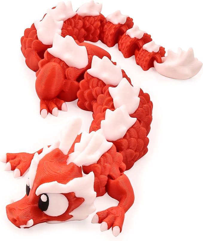 9.8 Inches 3D Printed DragonFigurines, Animal Figurines, Articulated Fidget Toys, Desk Decoration, Party Favor, Birthday Gifts, Office Display, Collectible Animals for Boys and Girls