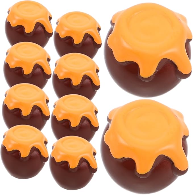 Miniature Dollhouse Honey Jars Set of 10 Resin Mini Honey Pots for Dollhouse Kitchen Scene Decor and Tiny Food Accessories