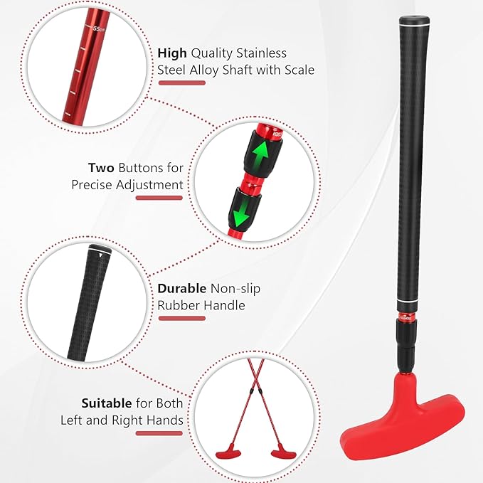 MultiOutools Golf Putters for Men and Women, 2 Pack Adjustable Golf Club Sets with 6 Balls & 2 Flag Cups, Two-Way Mini Putters Training Clubs for Children, Teenagers, Adults