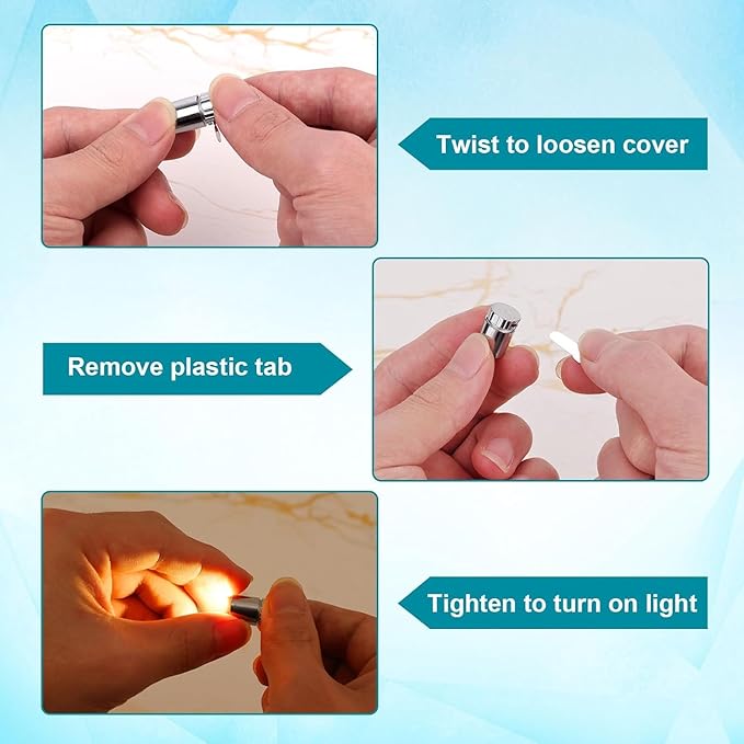30pcs Miniature LED Lights, Warm White & Cool White Mini Electric Micro Tiny Small Lights Battery Operated with 15pcs Batteries for Crafts Dolls House Paper Lantern Decoration Dollhouse Accessories