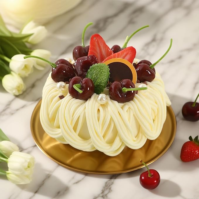 Fake Cake Dessert Artificial Cake with Cream Cherry Fake Cupcake Faux Food Model Realistic Fake for Decoration Display Photography Props