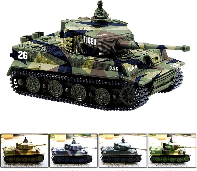 Cheerwing 1:72 German Tiger I Panzer Tank Remote Control Mini RC Tank with Rotating Turret and Sound