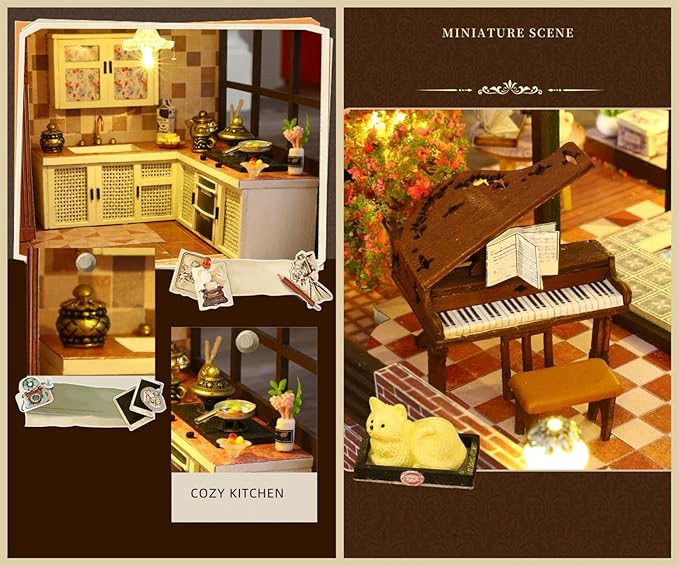 Flever Dollhouse Miniature DIY House Kit Creative Room with Furniture for Romantic Valentine's Gift (It is Romantic)