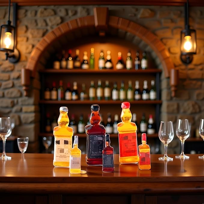 6Pcs/Set Dollhouse Decoration Accessories, 1:12 Dollhouse Simulation Mini Wine Bottle Food Play Excellent Quality and Creativ