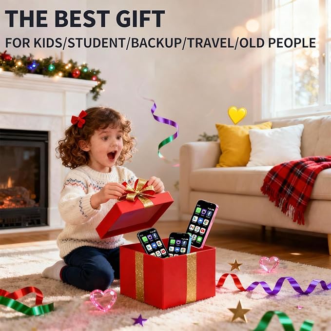 Mini Phone, 3.0 Inch Android Dual Camera Dual SIM, Mini Smartphone Unlocked, Face lD/WiFi/Bluetooth, Palm Phone for Kids, Student Pocket Cellphone,2GB +32GB (Far Sky Blue)