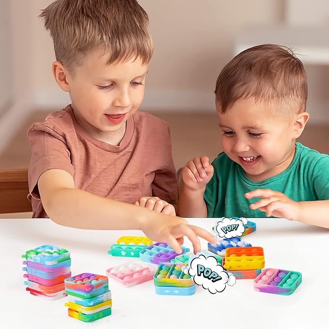 Pop Fidget Toys Bulk Its Party Favors for Kids 4-8 8-12 30 Pack Mini Pop Keychain It Valentines Day Gifts for Kids Small Fidgets for Classroom Prizes Student Gifts Birthday Goodie Bag Stuffers Fillers
