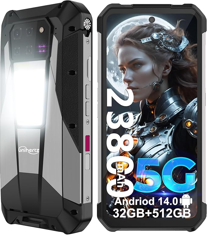 8849PRO Tank 3 Pro Rugged Smartphone, Android 14 5G Cell Phone with Projector, 32GB RAM+512GB ROM, 6.79" Waterproof Outdoor Mobile Phones Unlocked, 23800mAh/OTG/GPS(Support T-Mobile&Verizon Only)