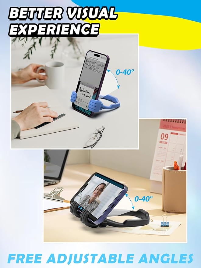 Stocking Stuffers Gifts for Teens Boys Girls Cell Phone Stand: Upgrade for Men Adults Kids Adjustable Lazy Thumbs Up Phone Holder for Desk Cool Gadgets Fun Gifts Ideas for Him Wife