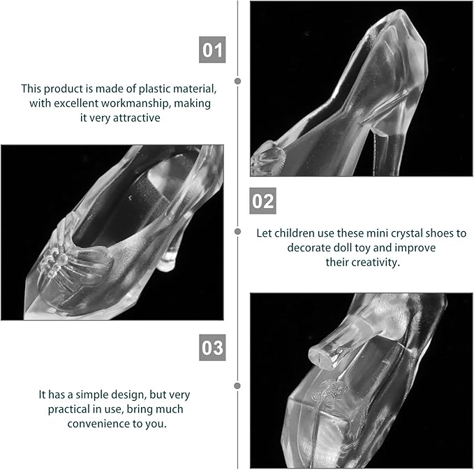 30 Pairs Miniature Crystal Shoe Mini Finger Shoes for Dollhouse Home Wedding Decor Miniatures Ornament