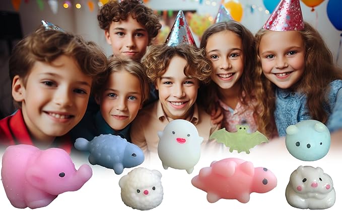 Bulk Squeeze Classroom Students Prize,Goodie Bag Stuffers, Mini Squishy Holiday Rewards Party Favors (30 Animal)
